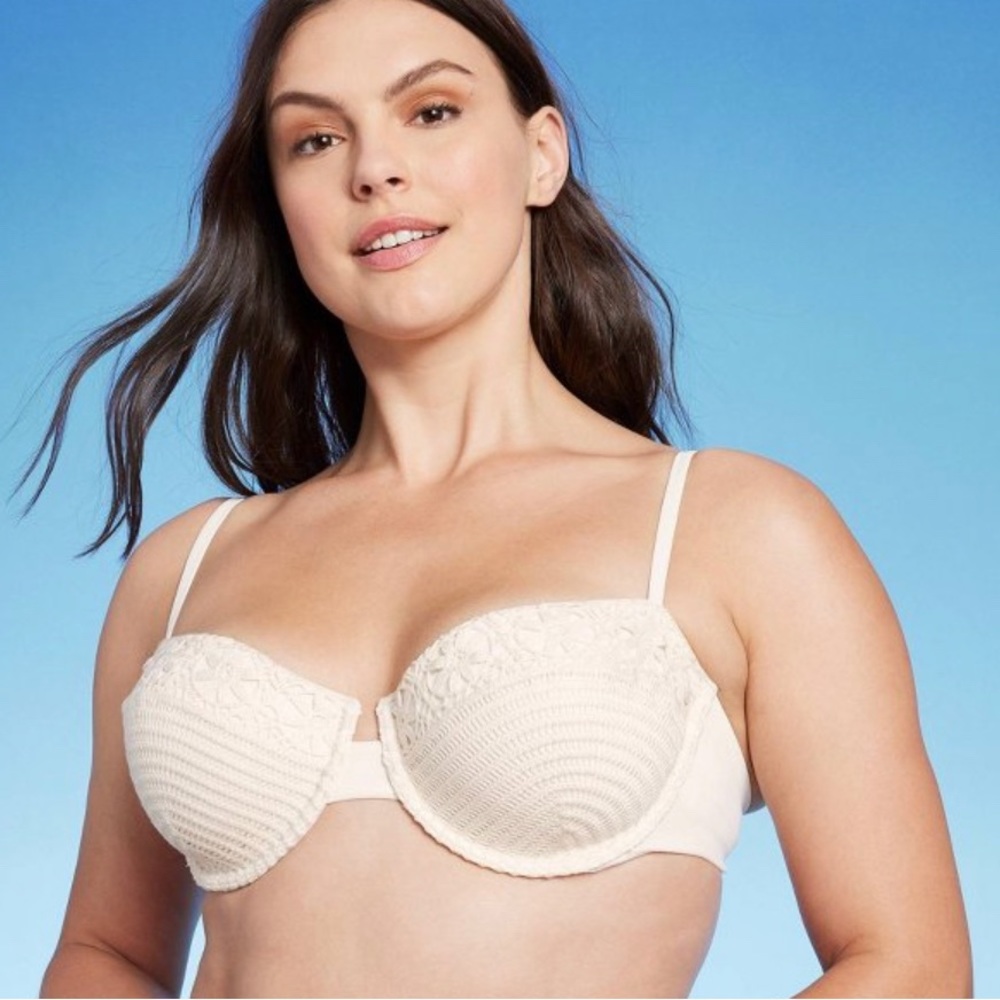 Women's Crochet Underwire Bikini Top - Shade & Shore Off-White
